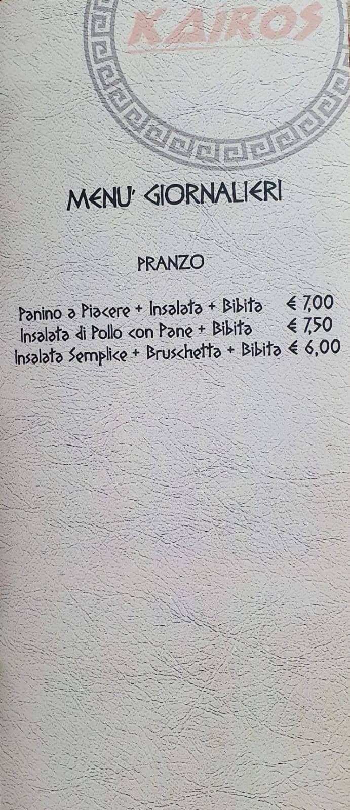 Menu di Kairos 