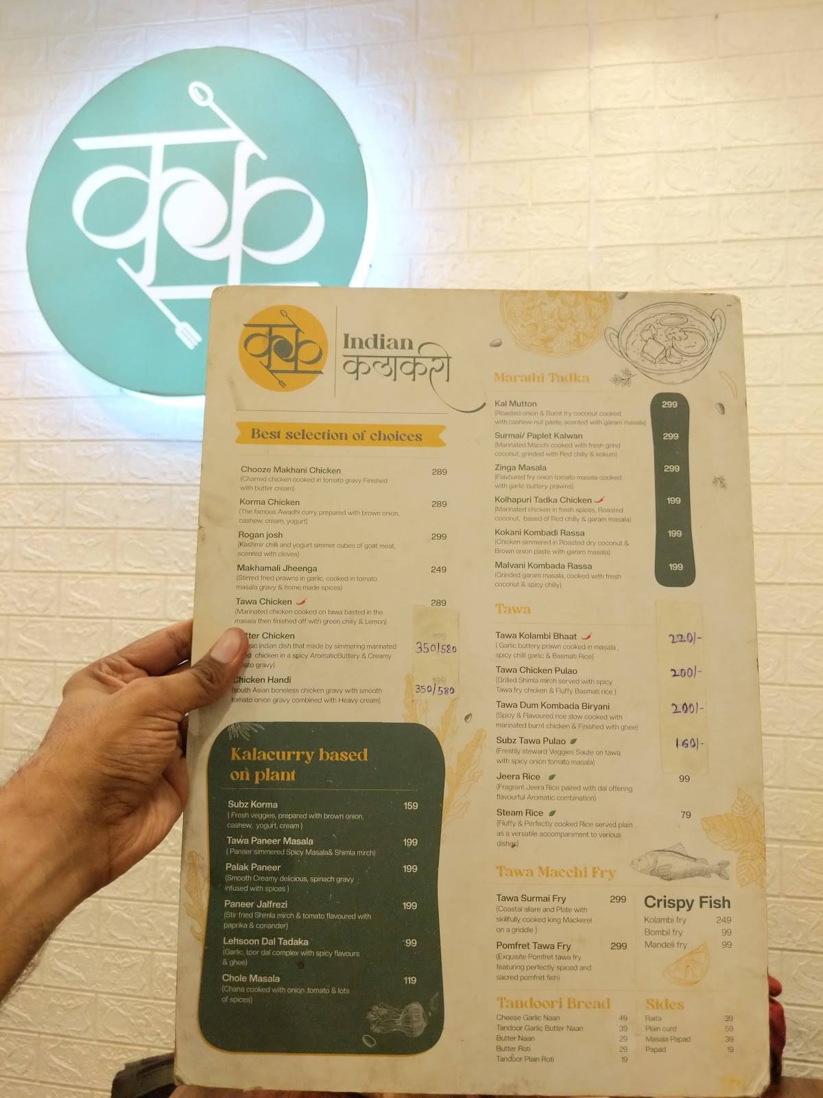 Kalacurry Family Restaurant menu