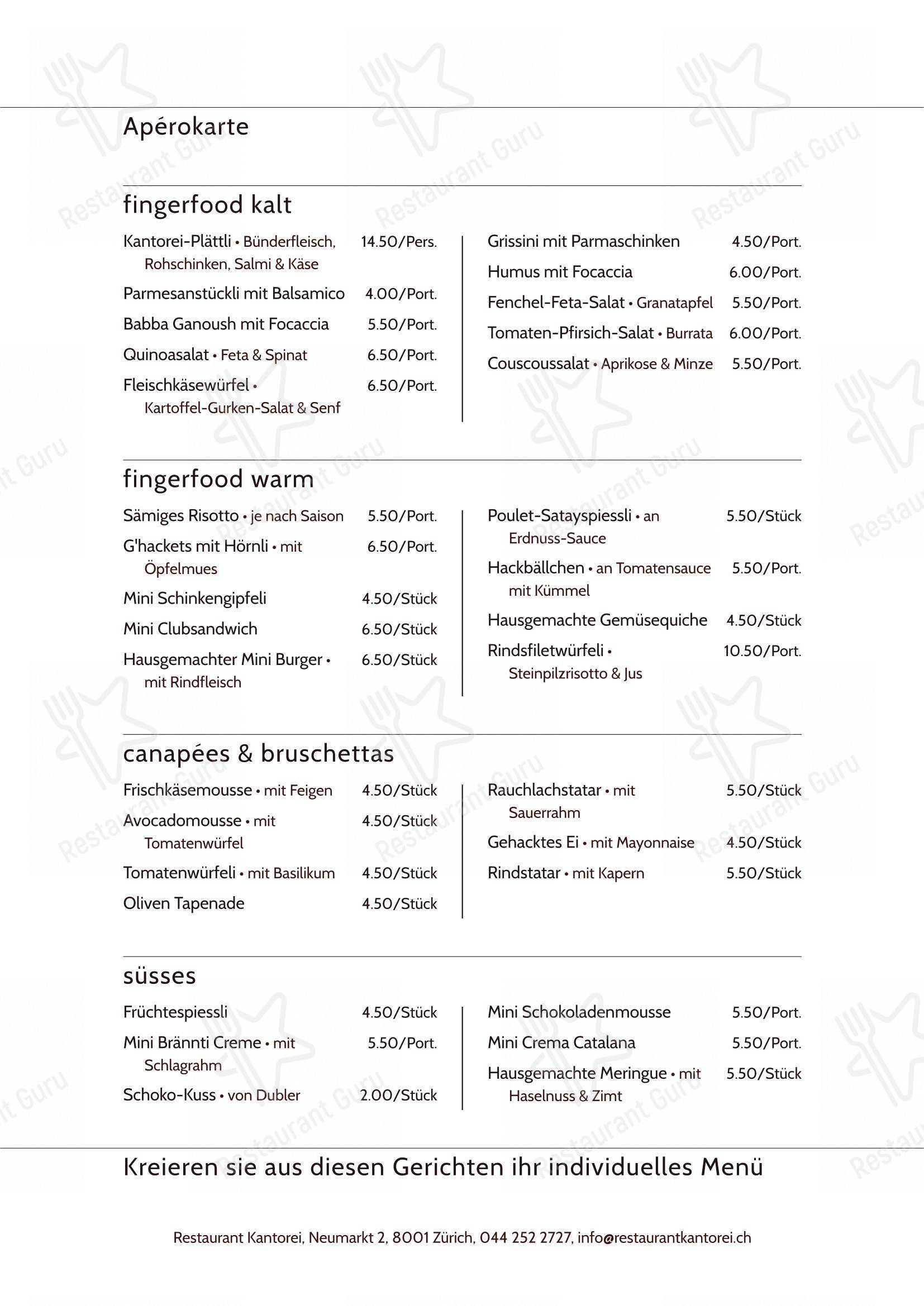 Menu di Kantorei - Крафт меню