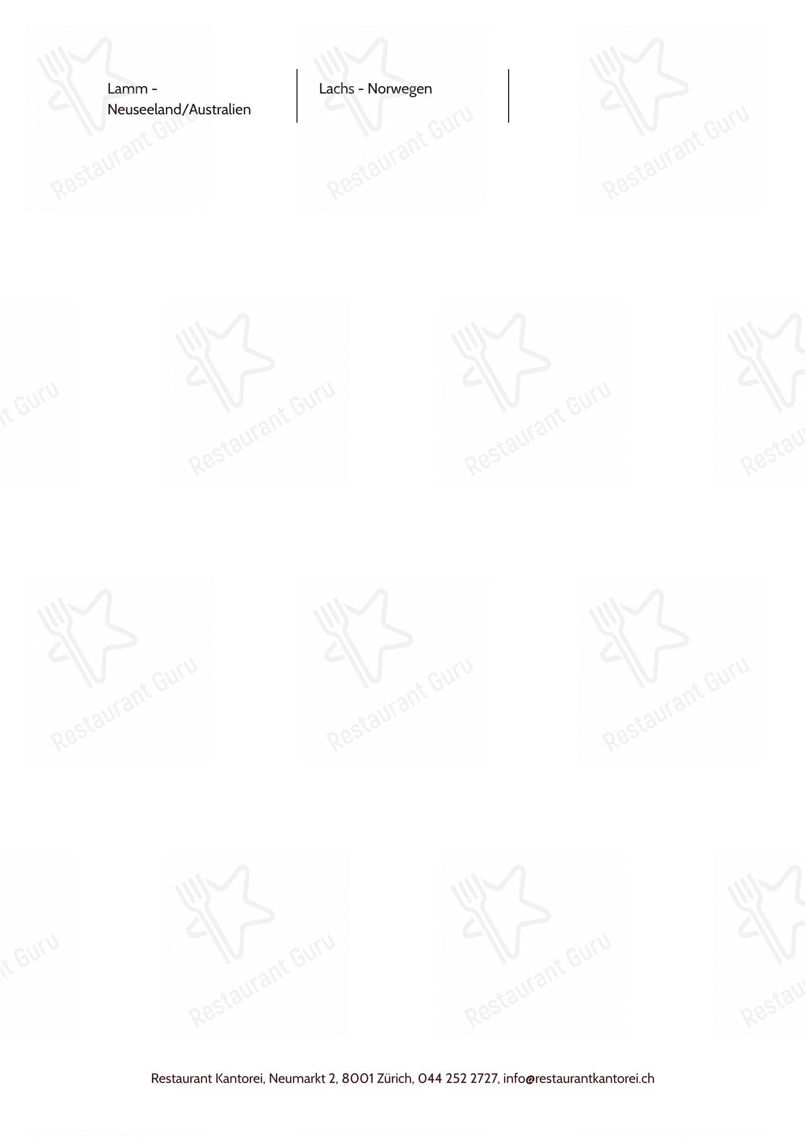 Kantorei in Zurigo - Крафт меню