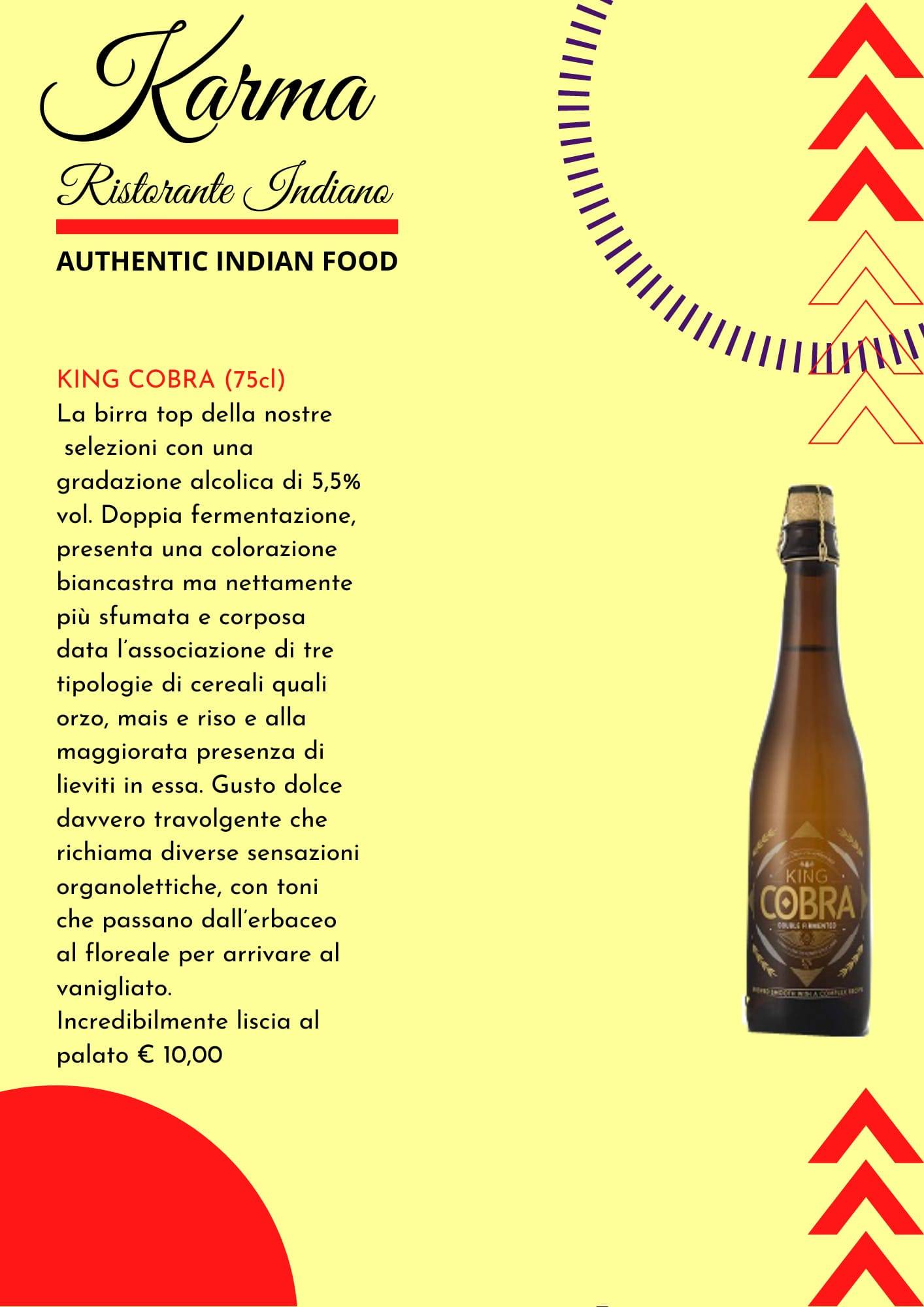 Menu di Karma Ristorante Indiano 