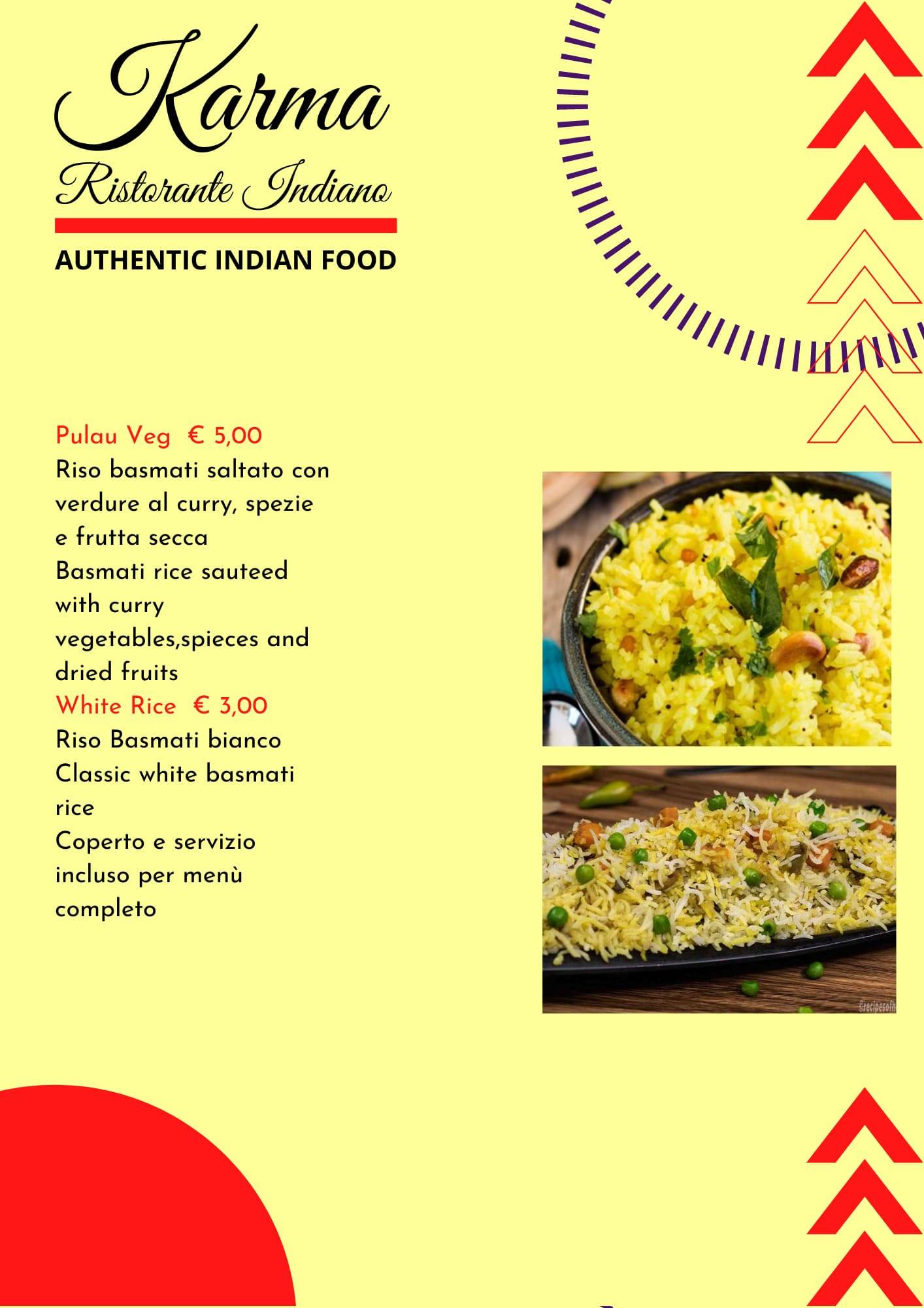 Menu di Karma Ristorante Indiano 