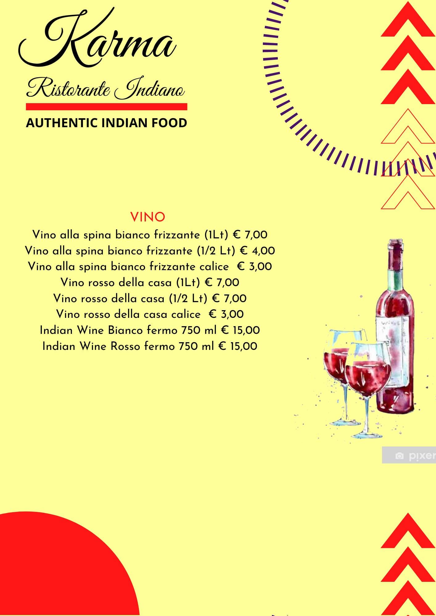 Menu di Karma Ristorante Indiano 