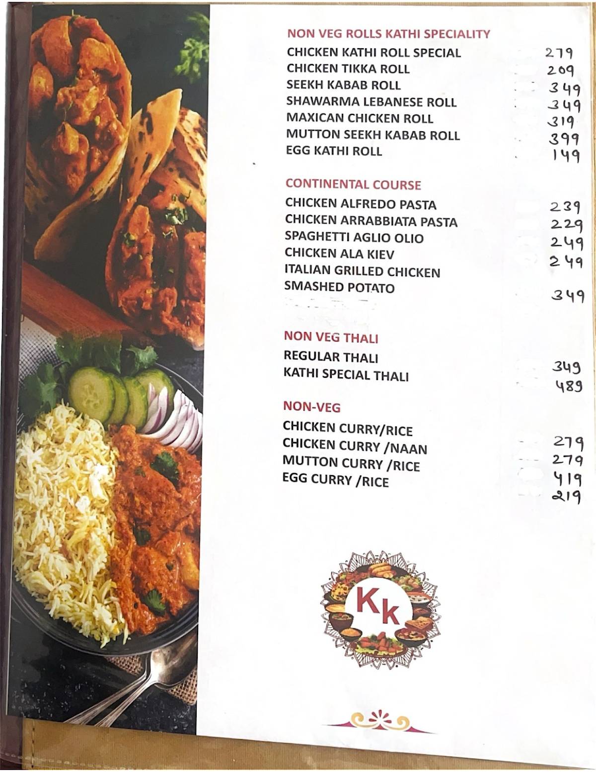 Kathi Junction - Dine in Restaurant menu