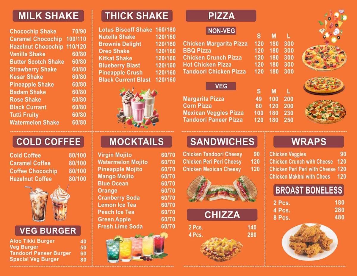 Kawaii cafe menu