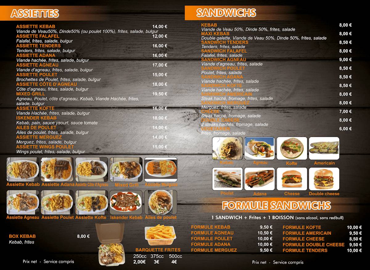 Menu de Kebab Ararat
