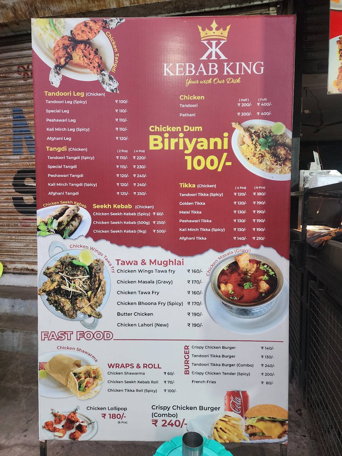 Kebab King menu
