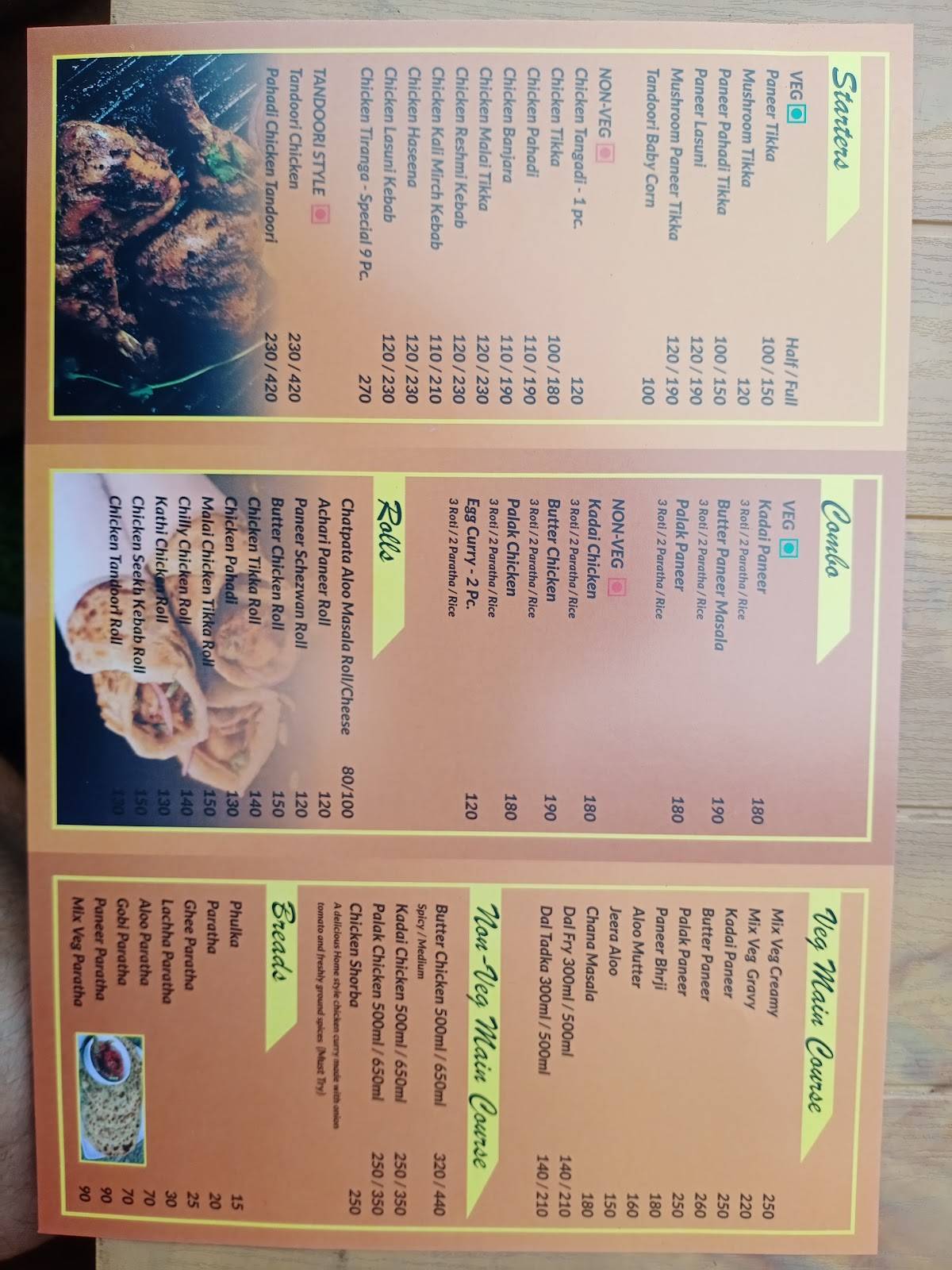 Khao janab menu