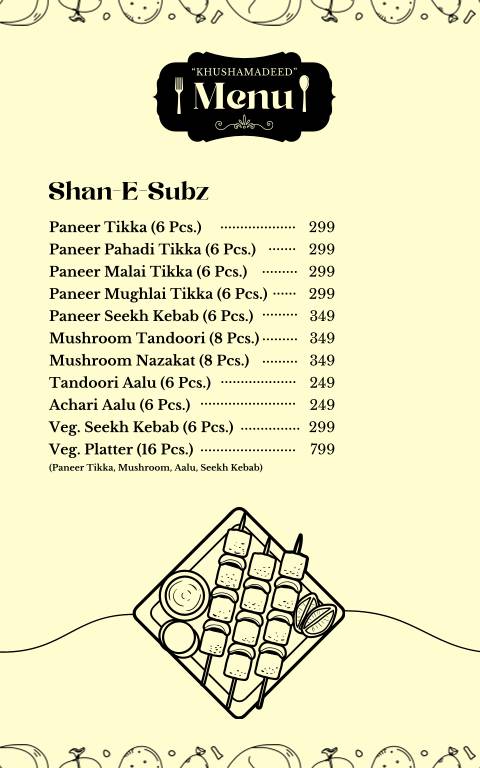 Khushamdeed Restaurant menu