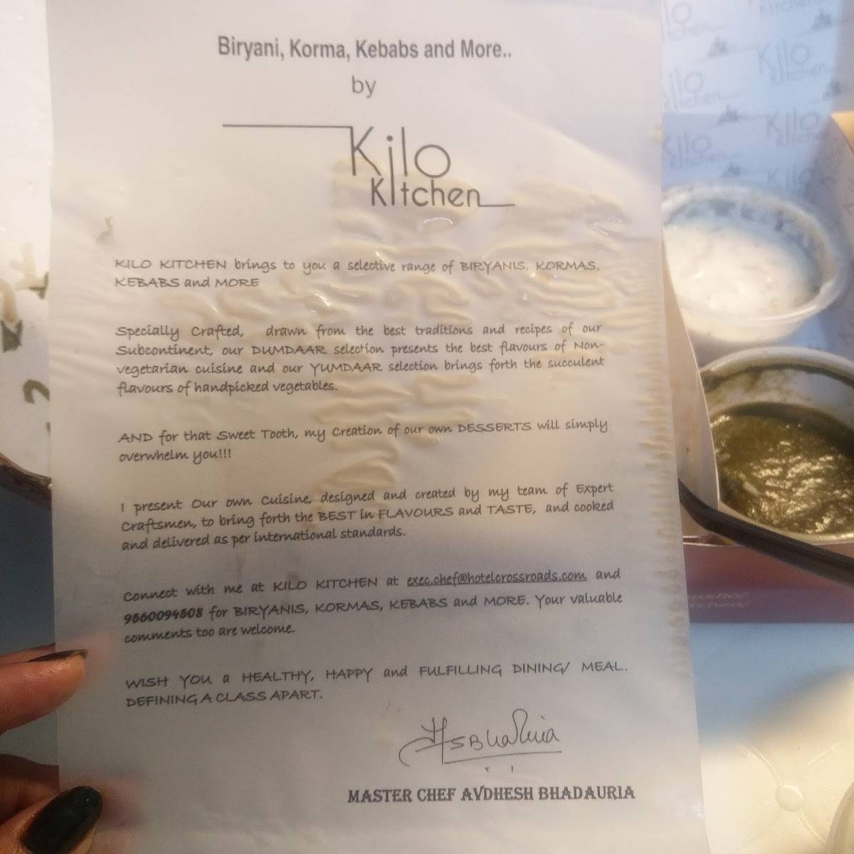 Kilo Kitchen menu