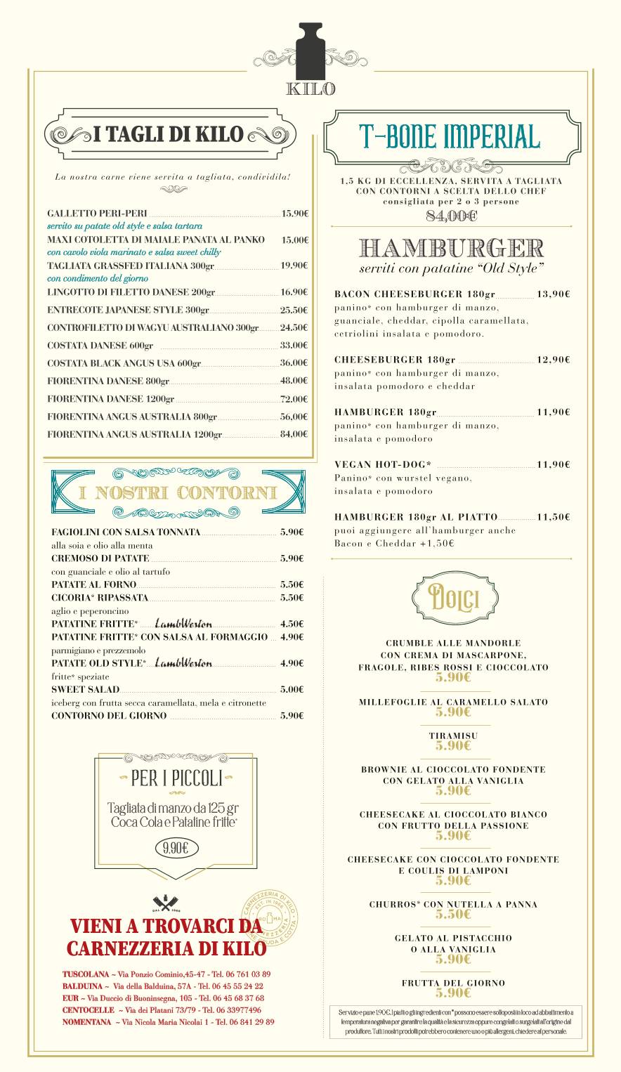 Menu di Kilo Restaurant 
