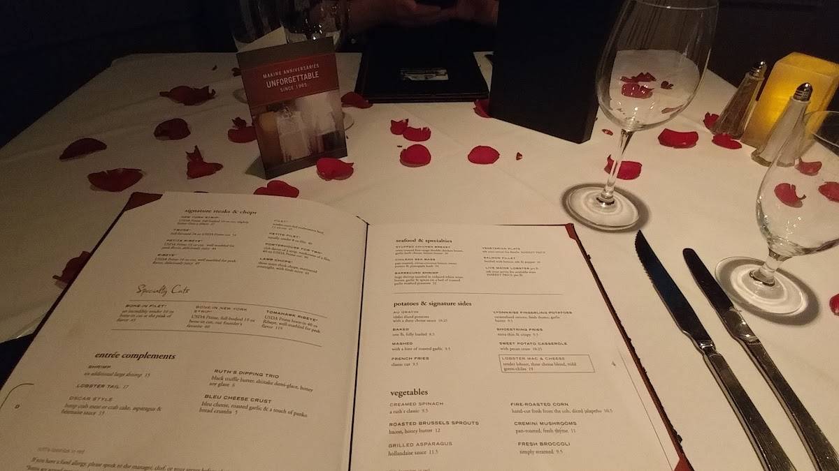 Menu at Ruth's Chris Steak House steakhouse, King of Prussia