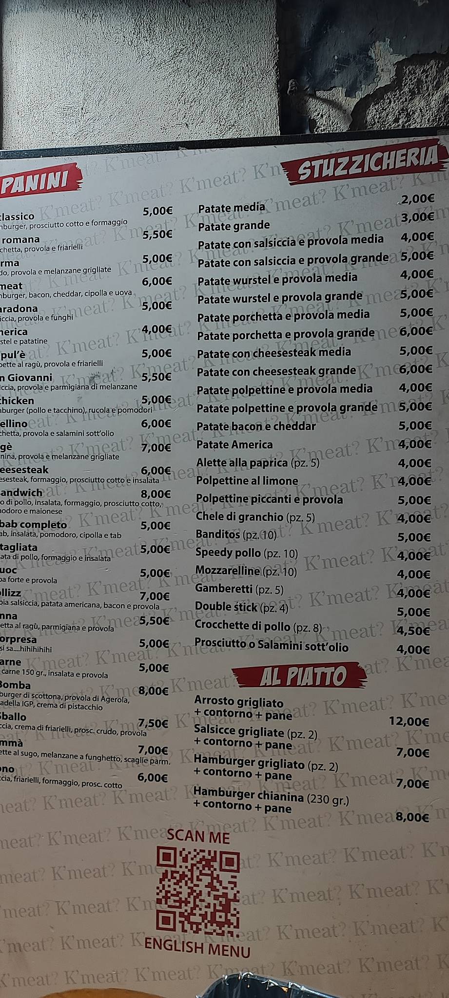 Menu di K'meat? Paninoteca - Macelleria 