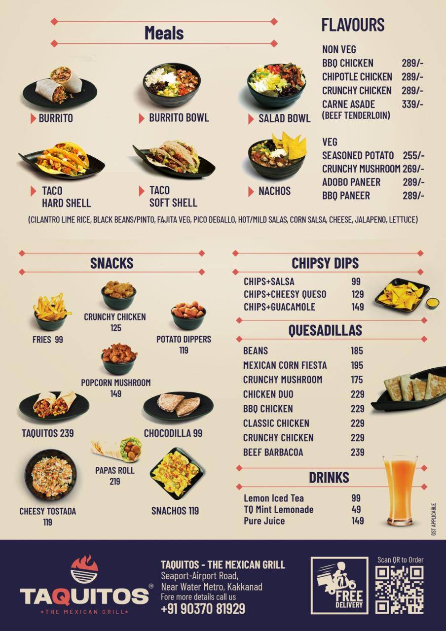 Taquitos - The Mexican Grill menu