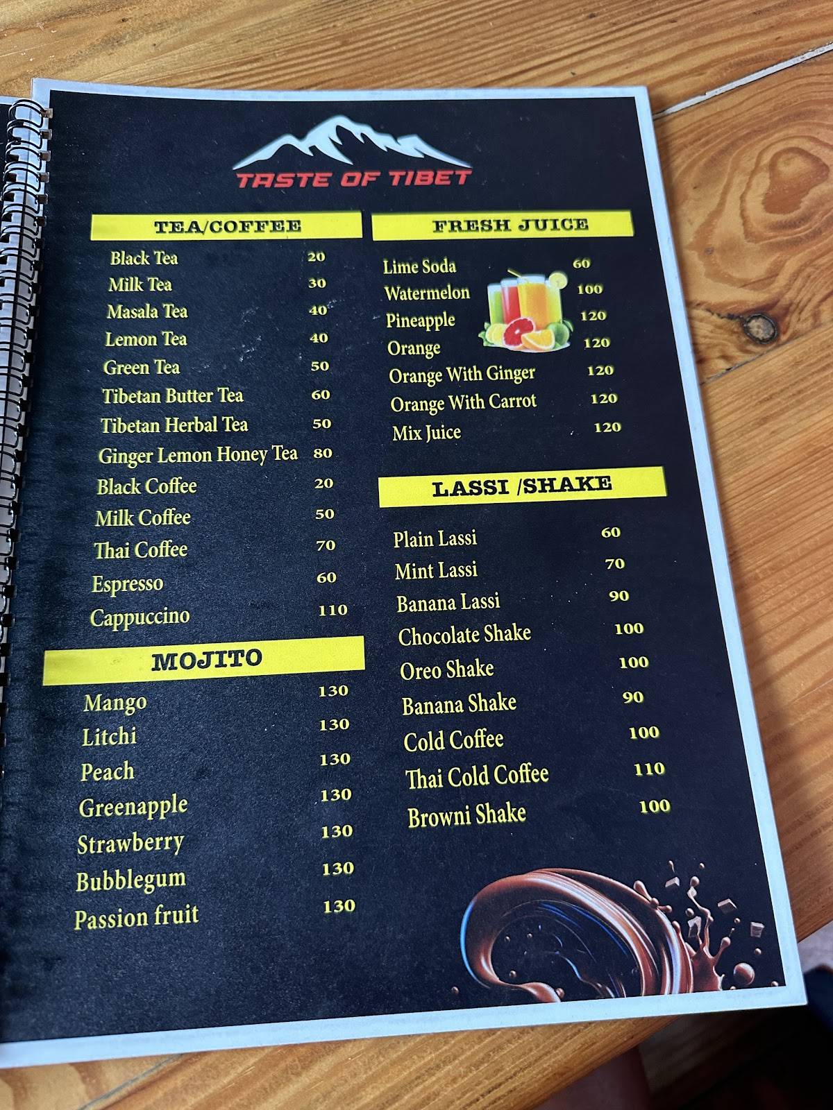 Tibet Kitchen menu
