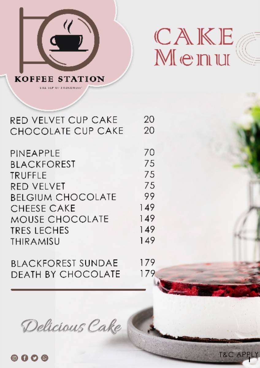 Koffee station menu