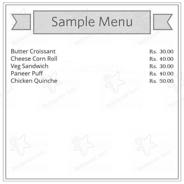 Just Baked menu