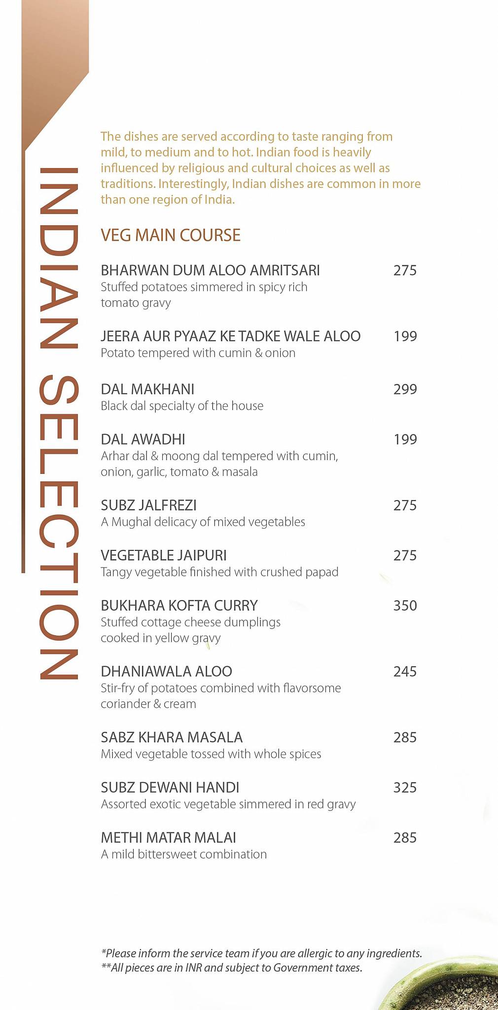 The Kitchen menu