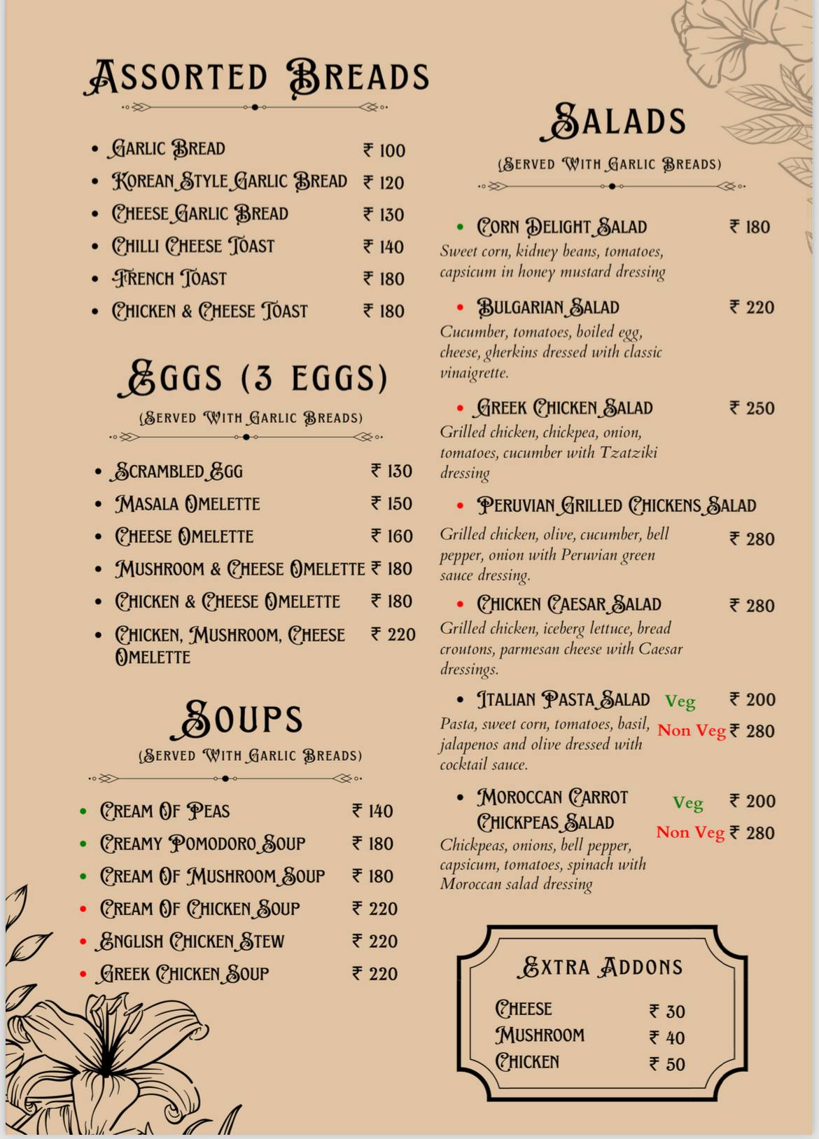 The MidTown Bistro menu