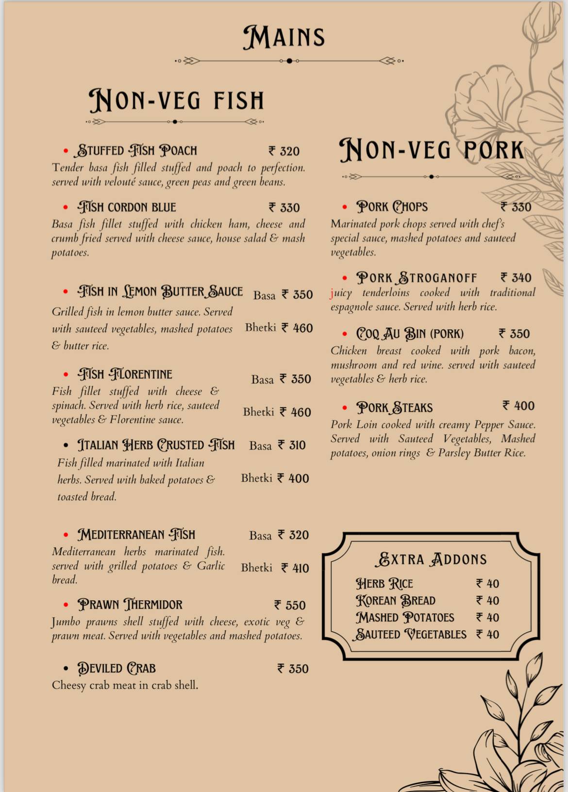 The MidTown Bistro menu