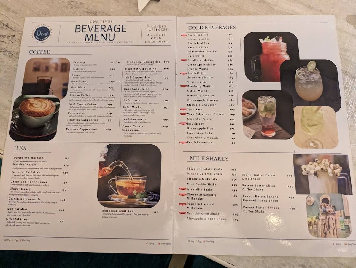 Uns Cafe menu