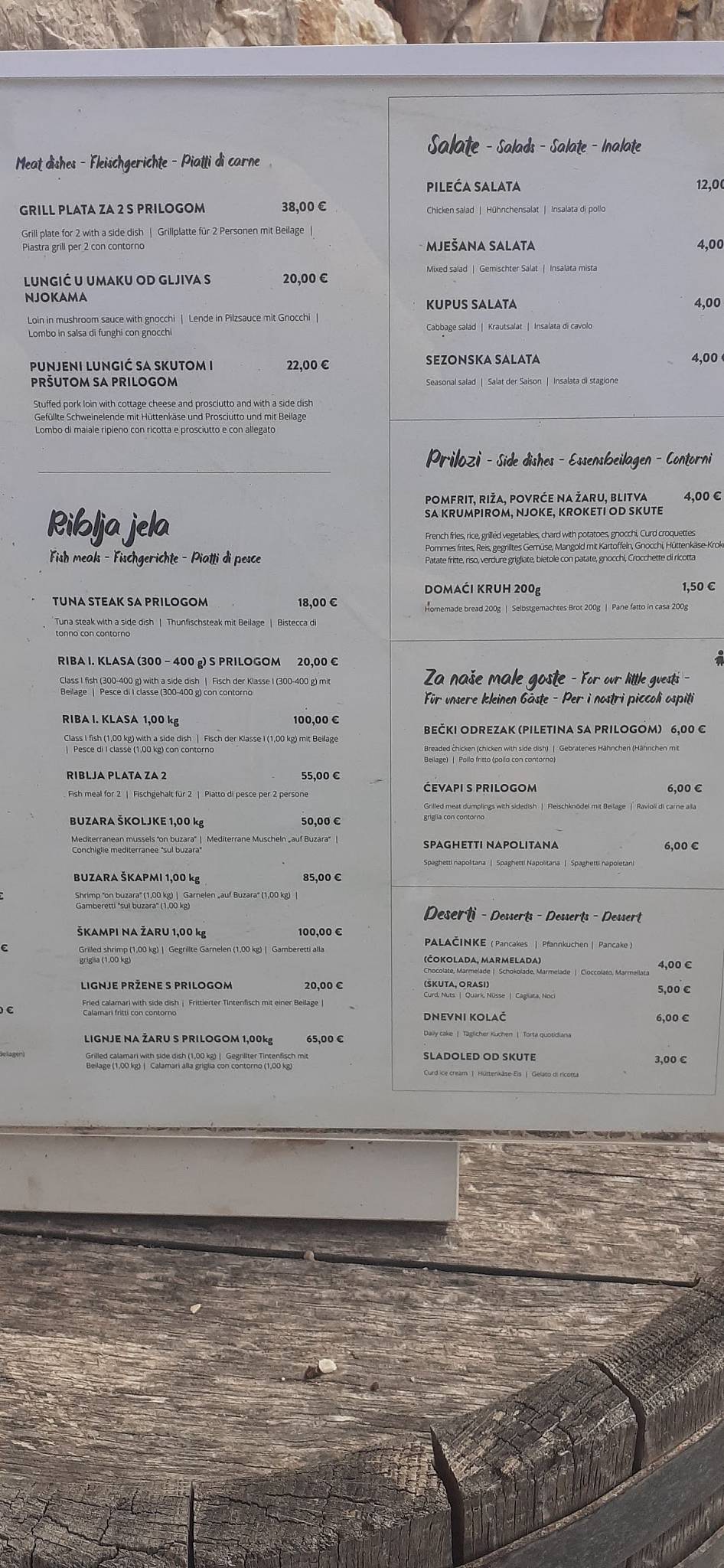 Menu di Konoba Giardin 