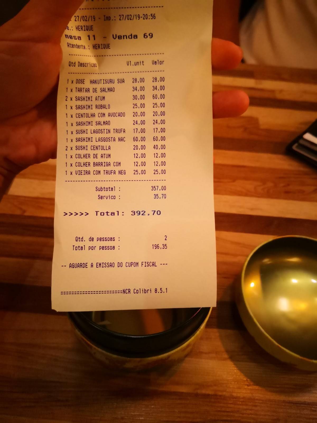 Koshô Japanese Cuisine cardápio