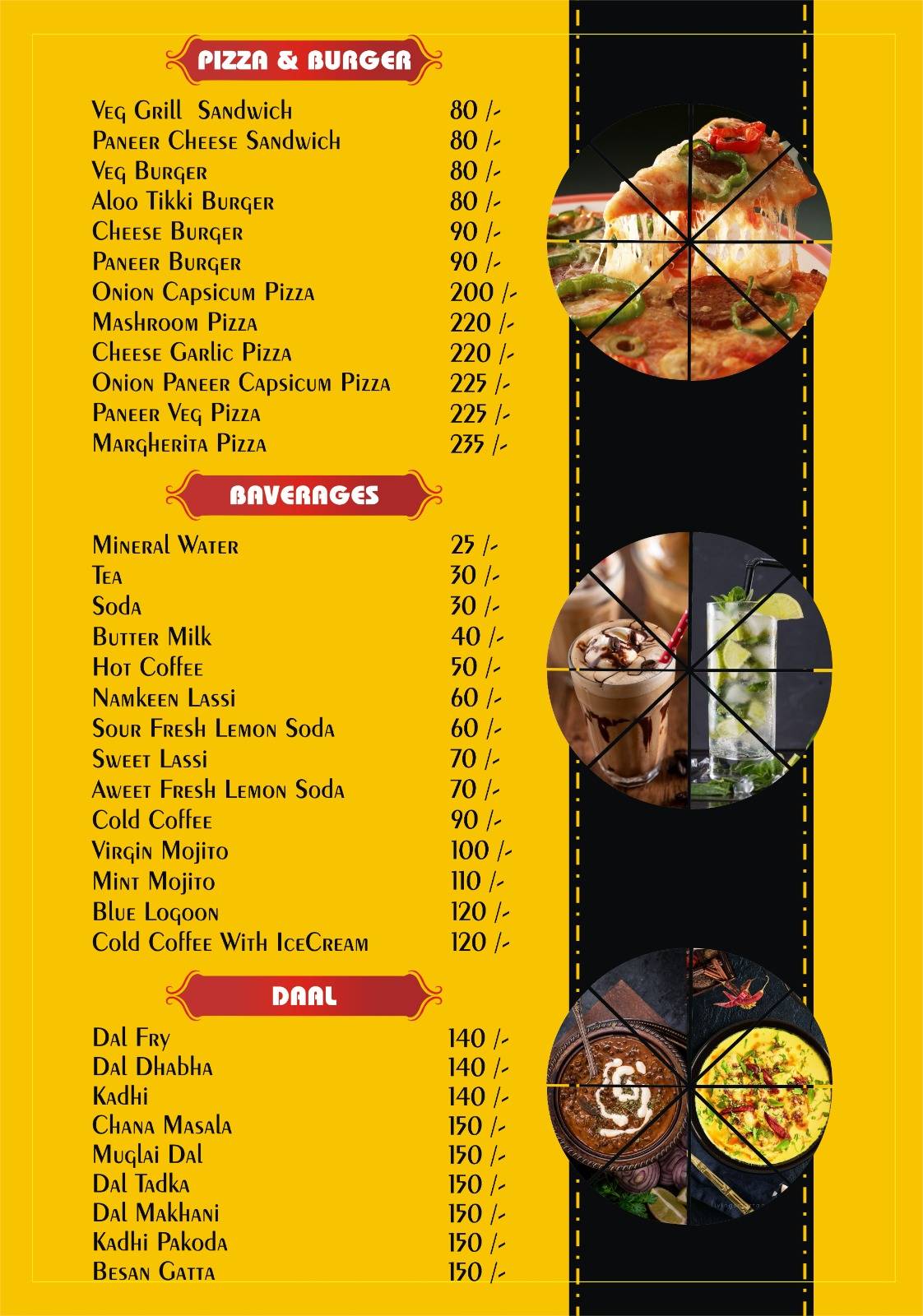 The chulha menu