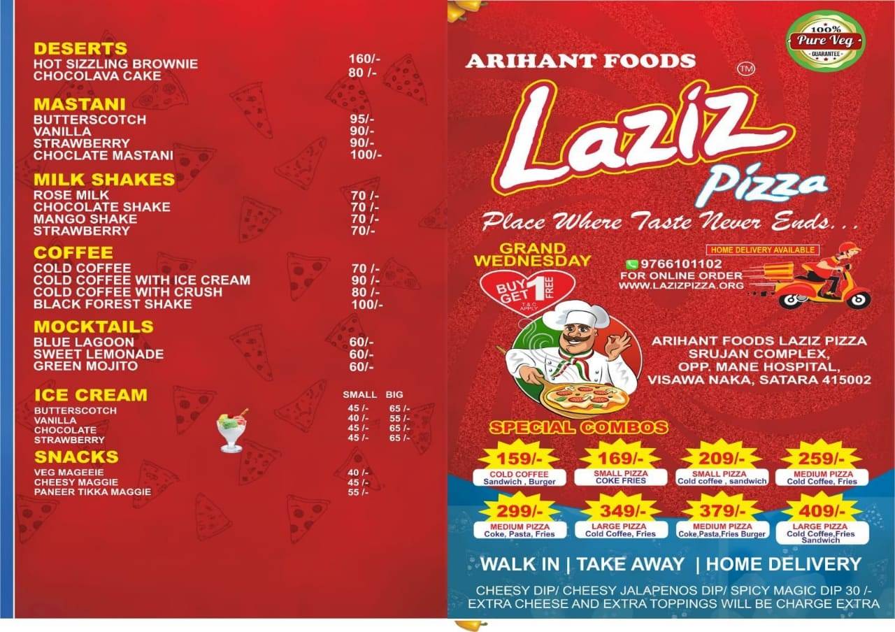 Lazeez Restaurant menu