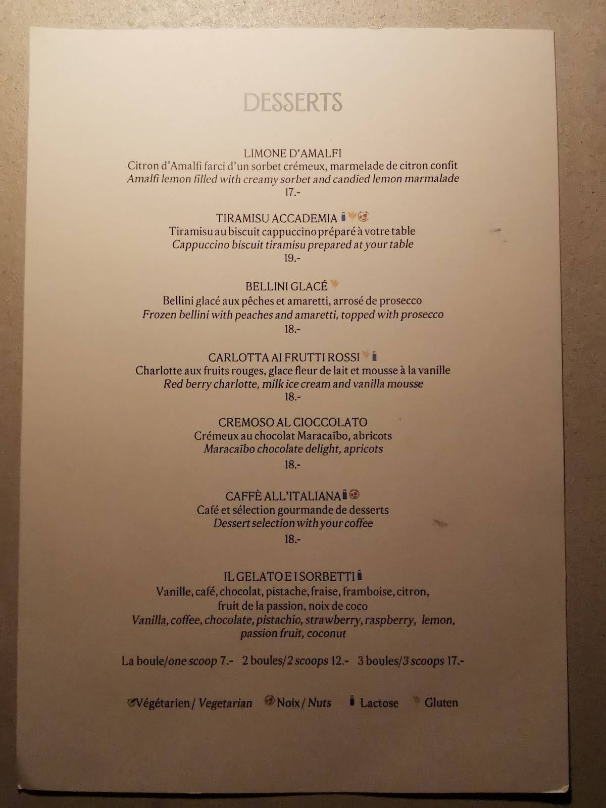 Menu di L'Accademia 