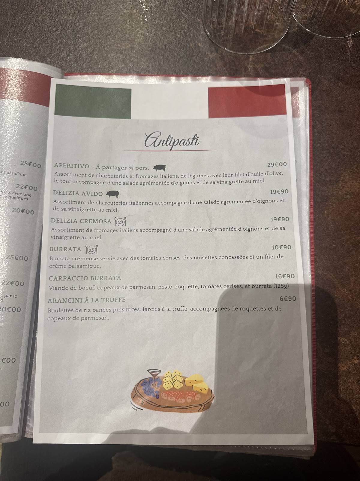 Menu de L'Amici