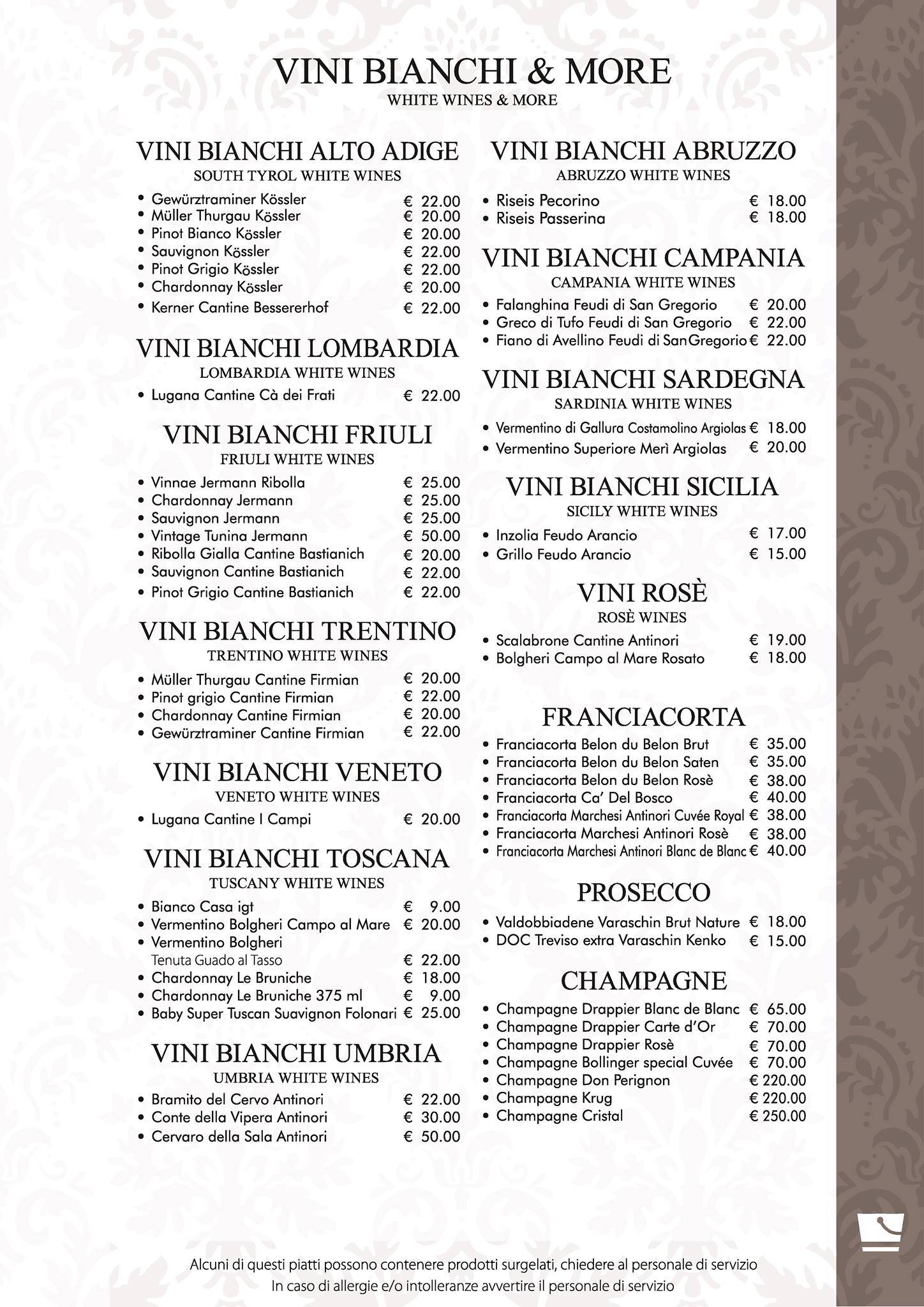 Menu di L'Imperiale 