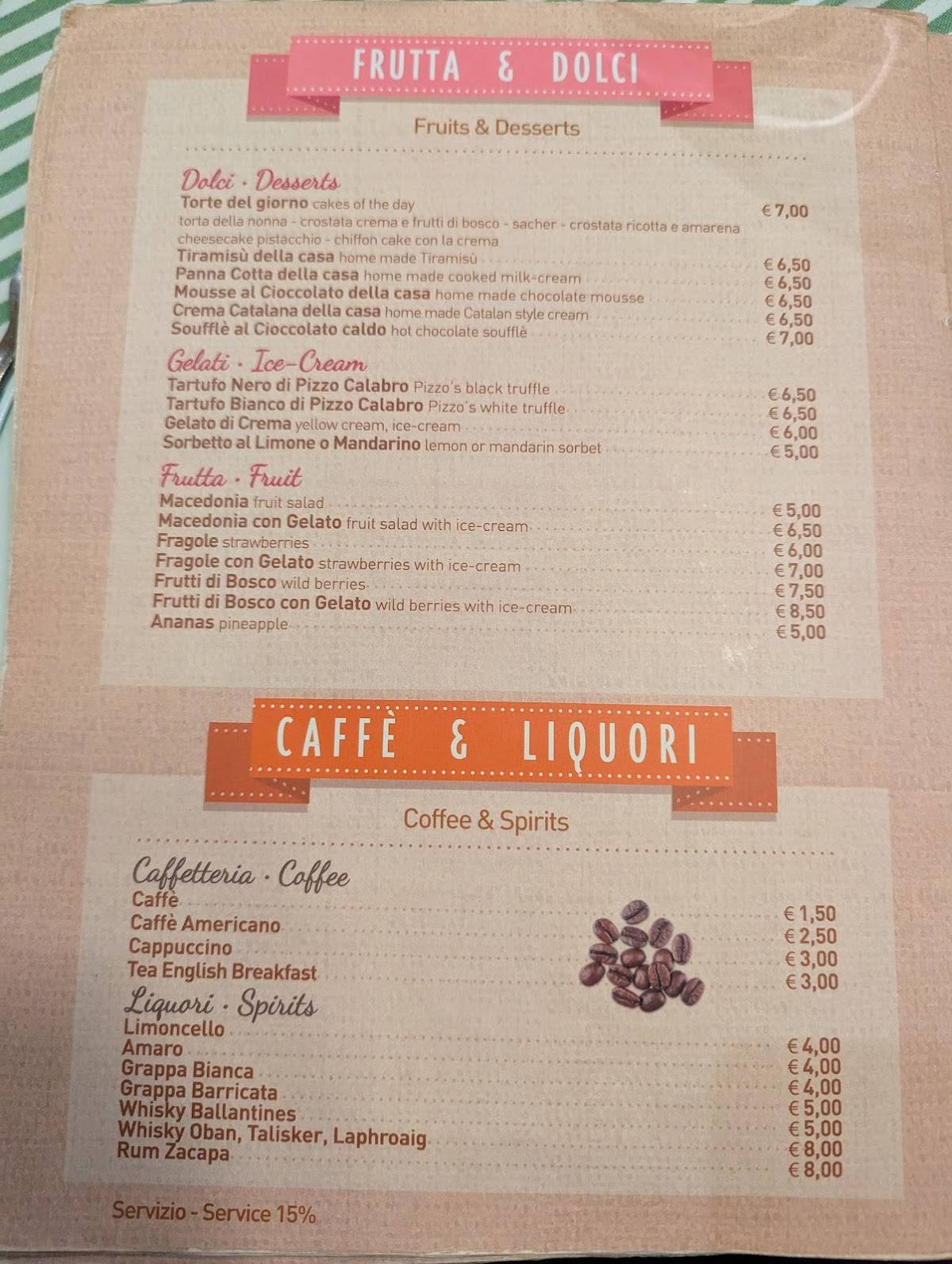 Menu di L'Isola della Pizza 