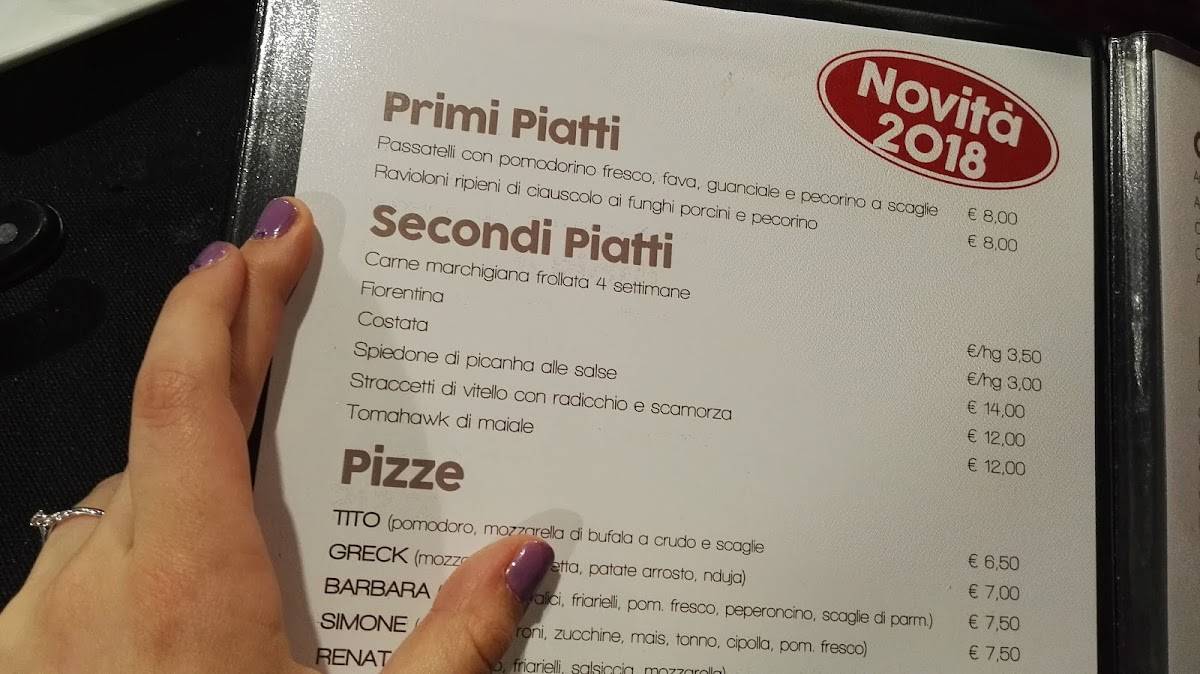 Menu di Ristorante pizzeria l'orchidea da Mimma 