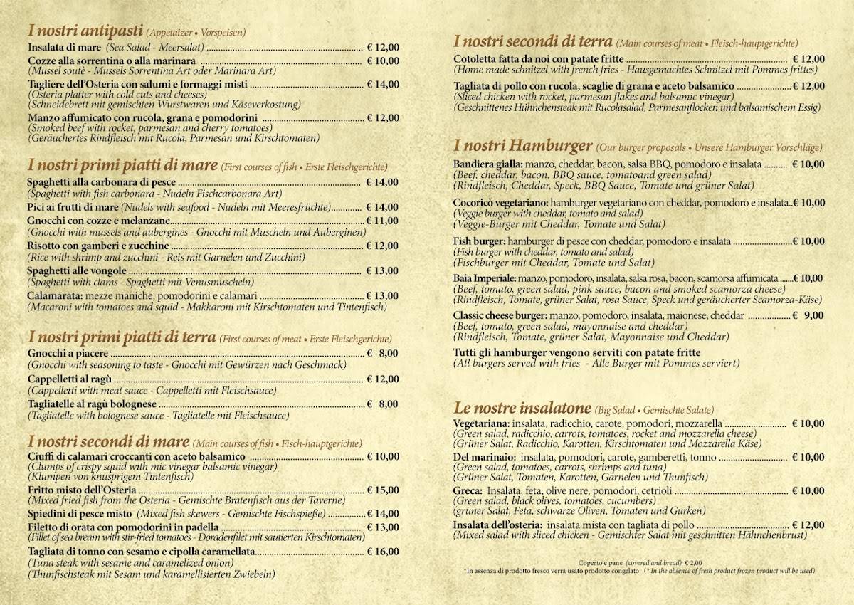 Menu di L'Osteria Mia Rimini Miramare 