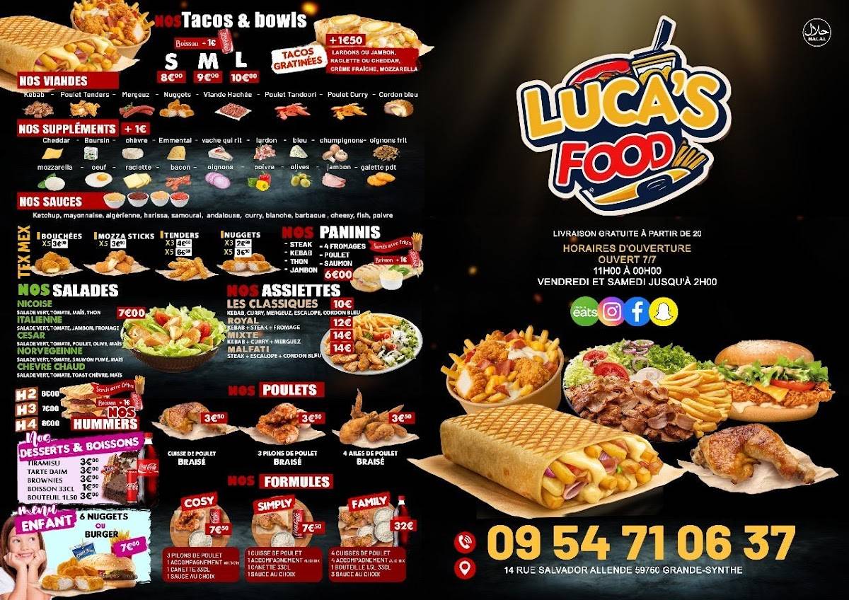 Menu de LUCA’S FOOD
