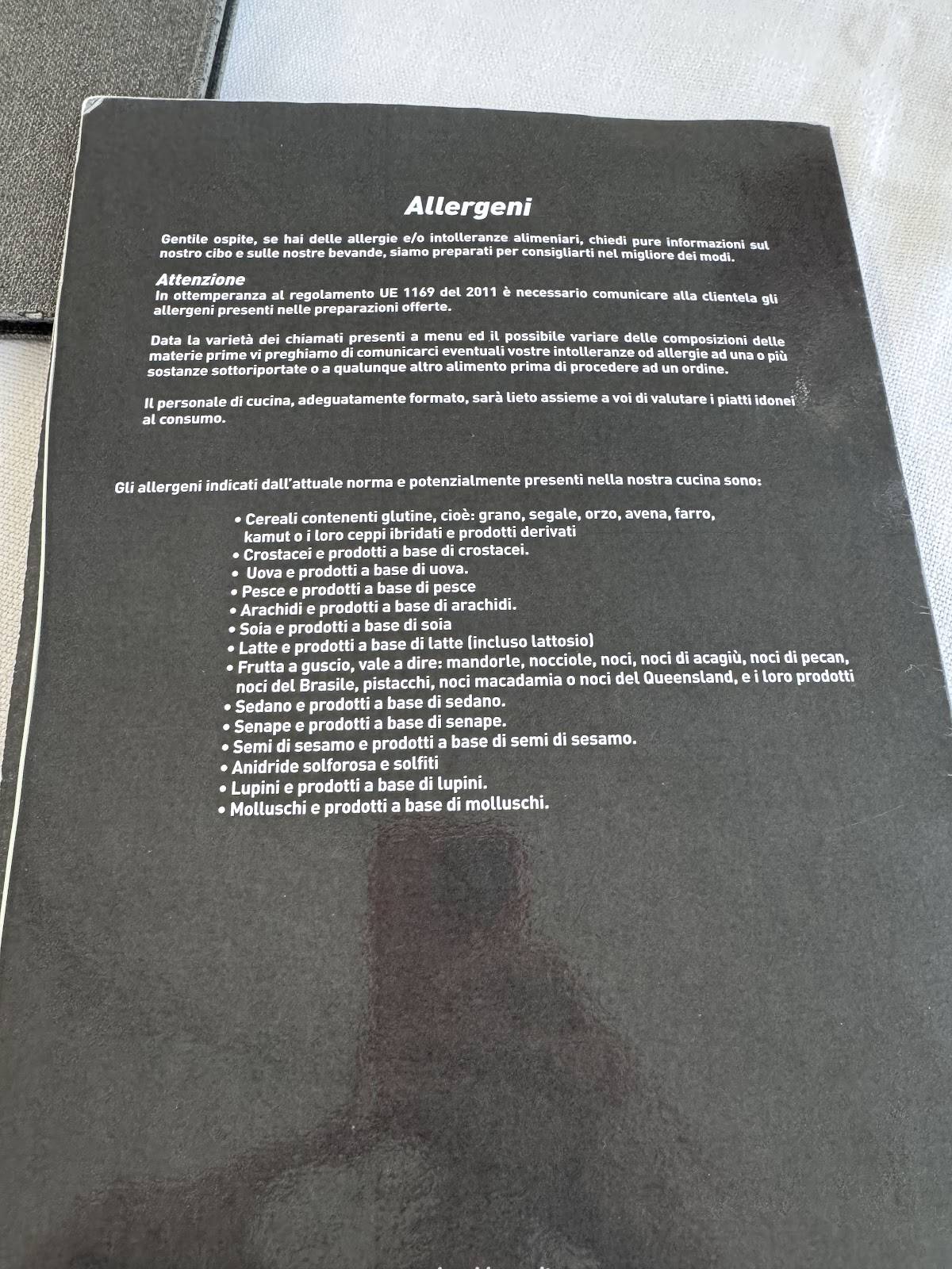 Menu di La Ca' Bianca Ristorante Pizzeria 