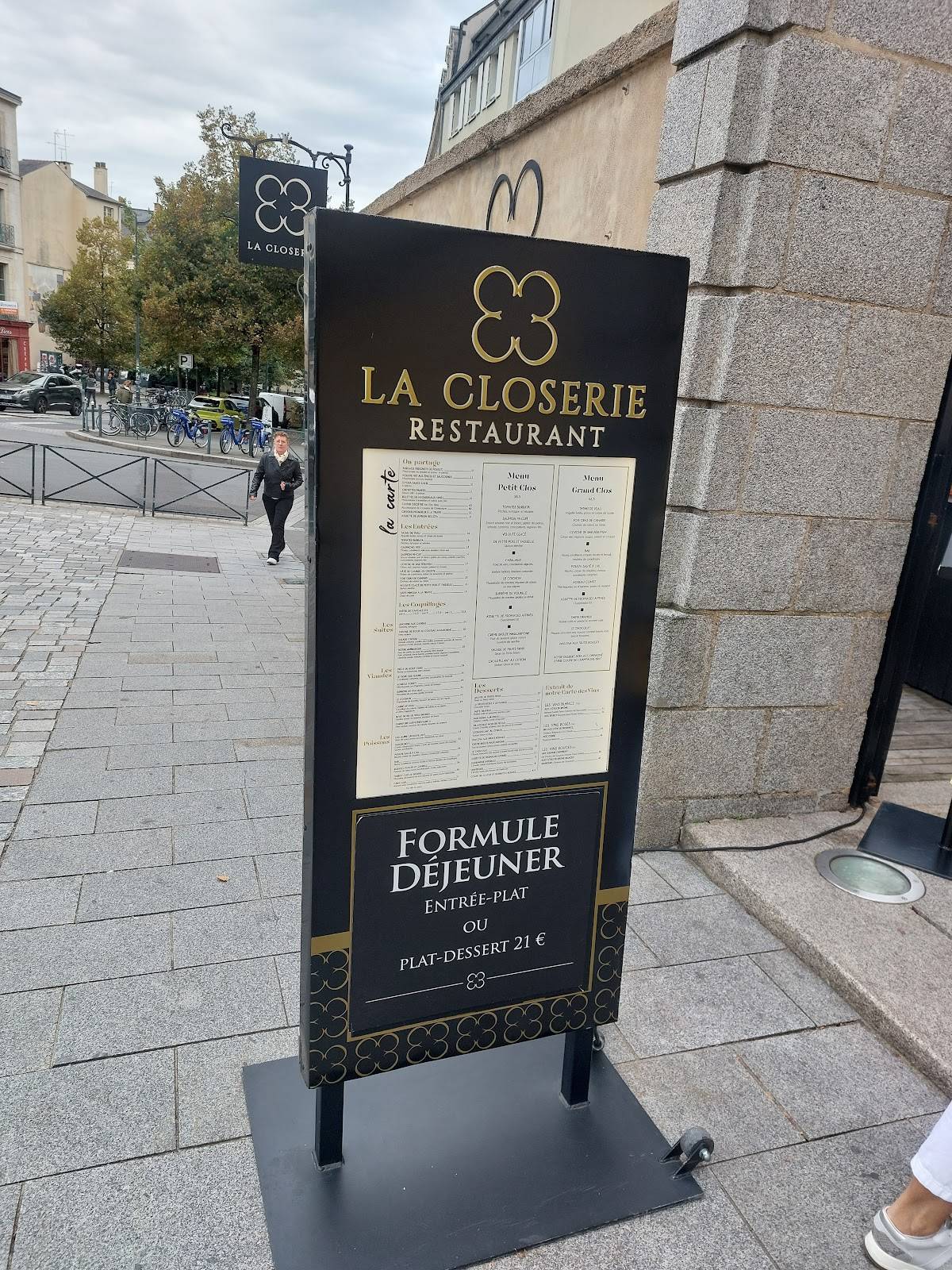 Menu de La Closerie