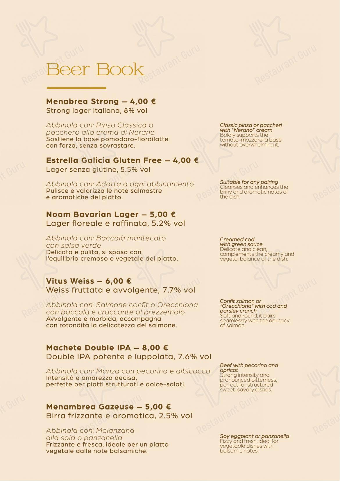 La Congrega in Modugno - Menu