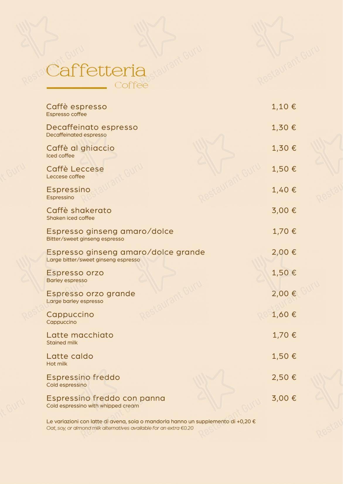 菜单 per La Congrega