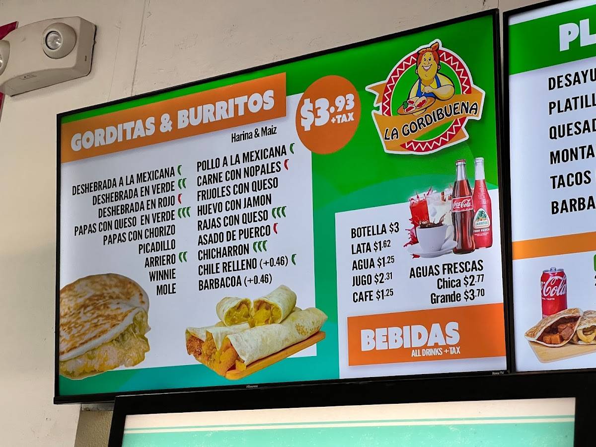 Menu at La Gordibuena North Loop restaurant, El Paso, N Loop Dr # A2