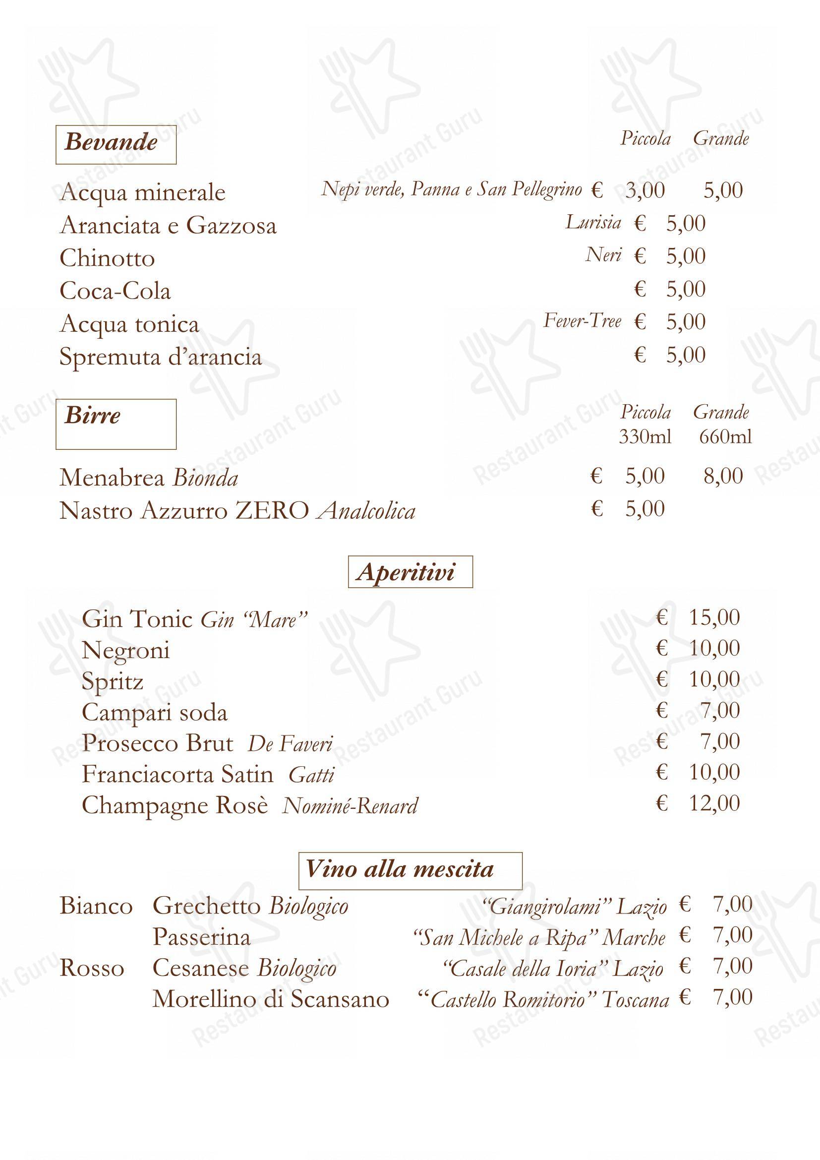 Menu di La Matriciana Dal 1870 - 菜单