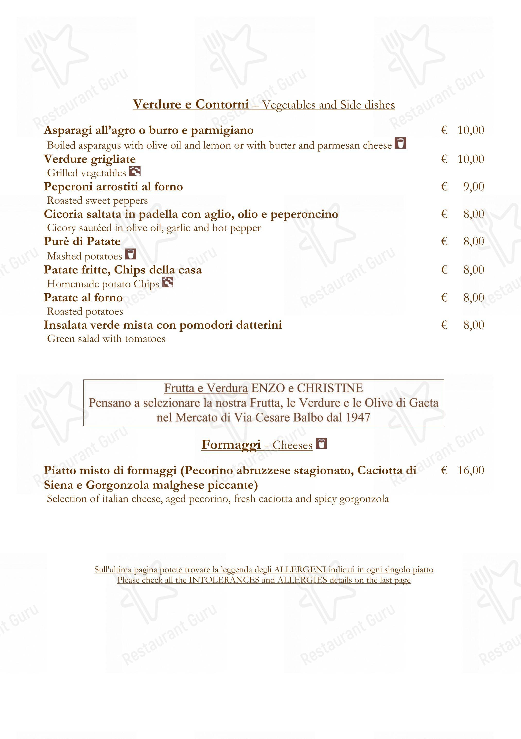 Menu bar per La Matriciana Dal 1870 ristorante