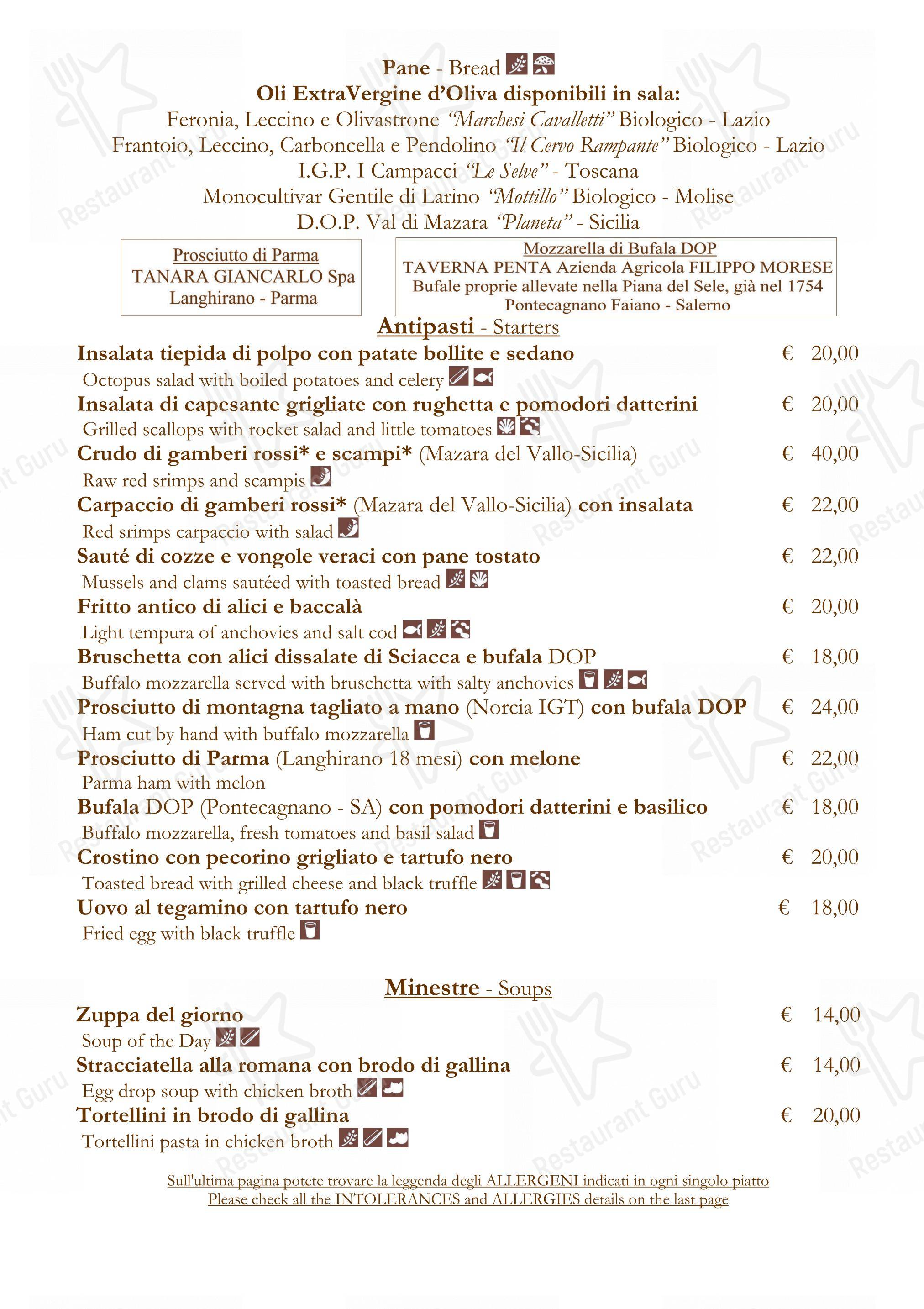 Menu bar per La Matriciana Dal 1870 ristorante