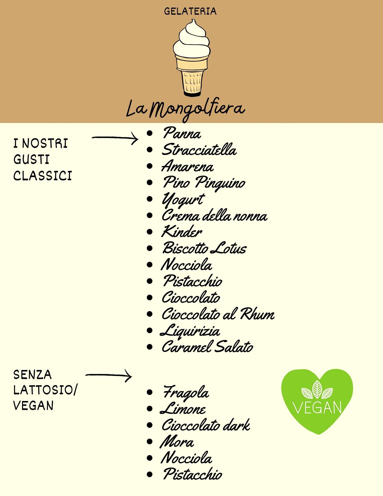 Menu di Gelateria La Mongolfiera (pino pinguino) 