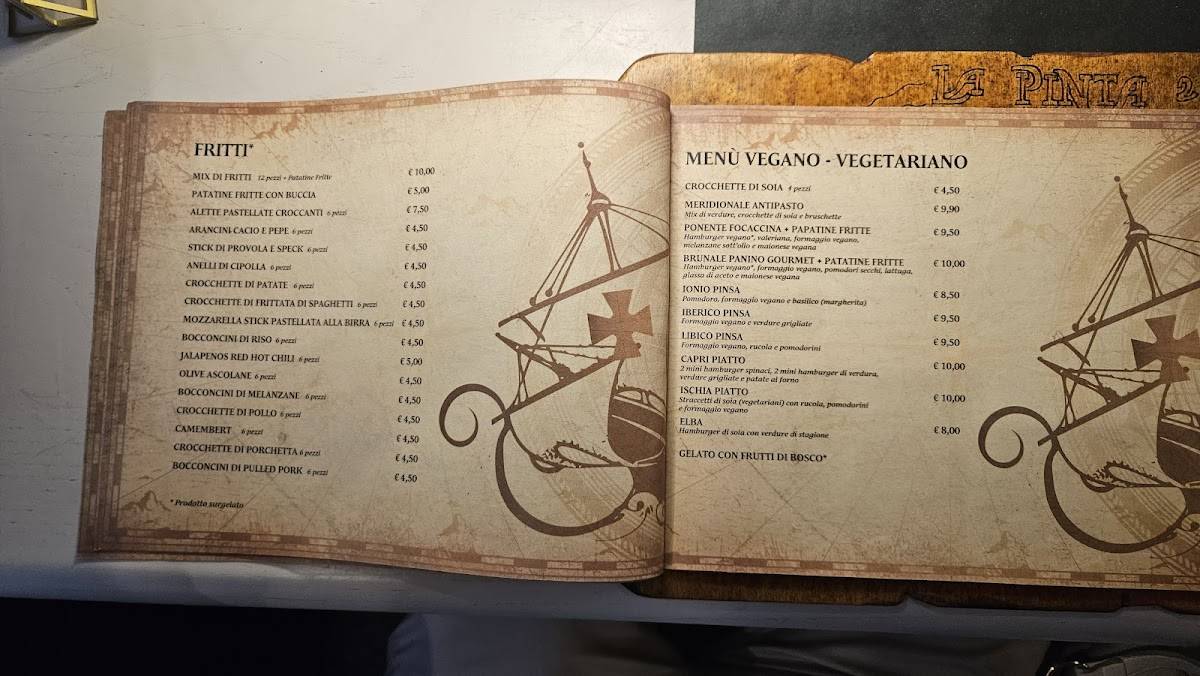 Menu di La Pinta 2.0 
