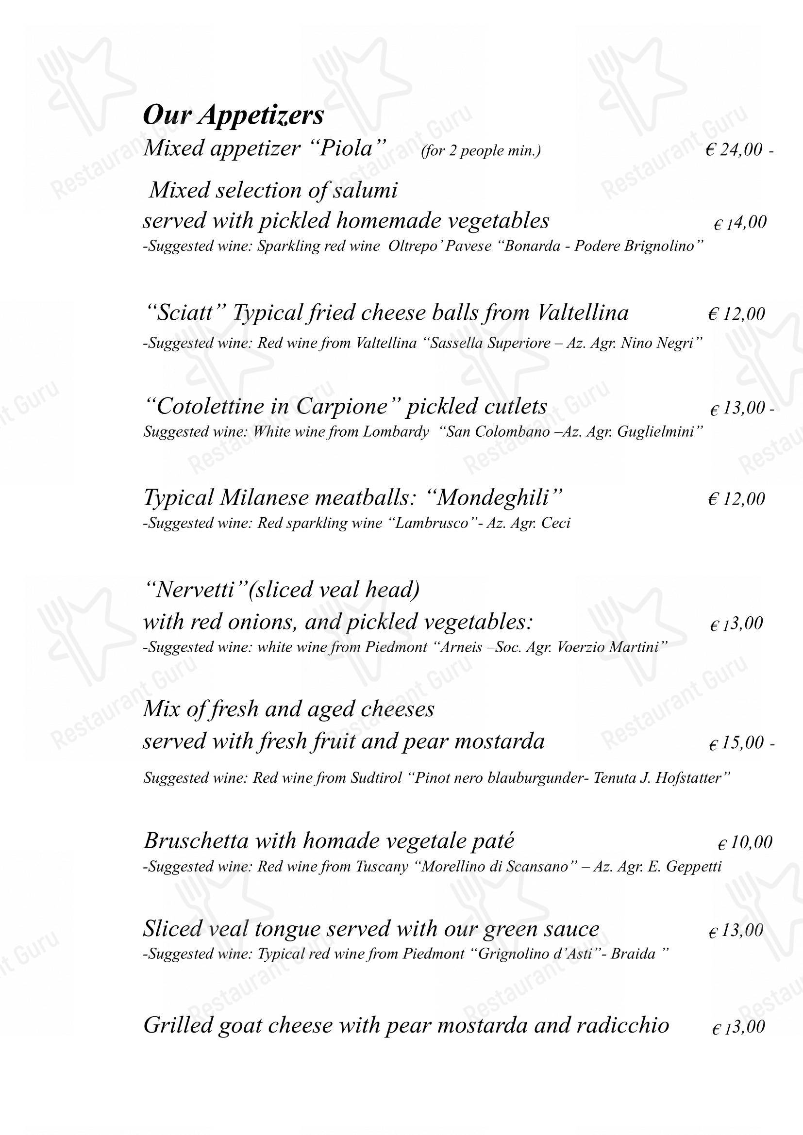 Menu di La Piola - Menu