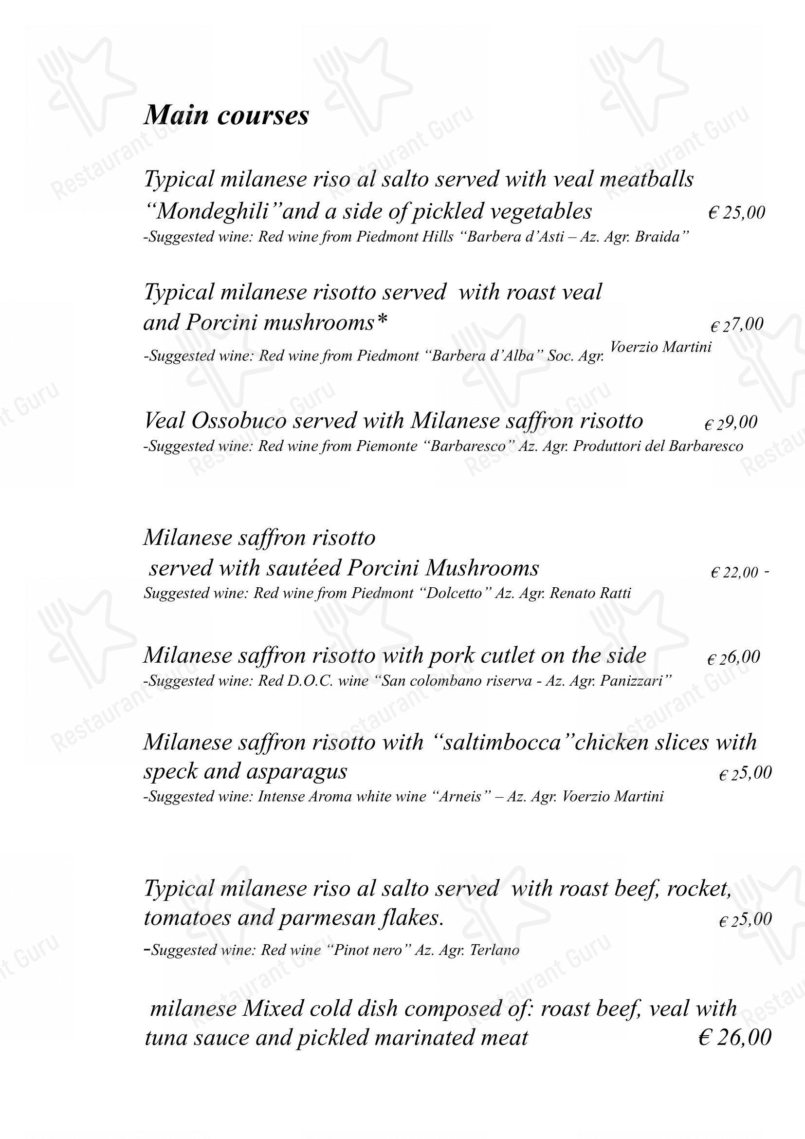 La Piola in Milano - Menu