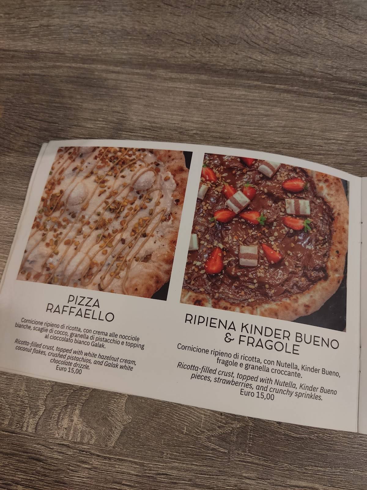 Menu di La Roccia Porto Torres - Pizzeria Creativa 