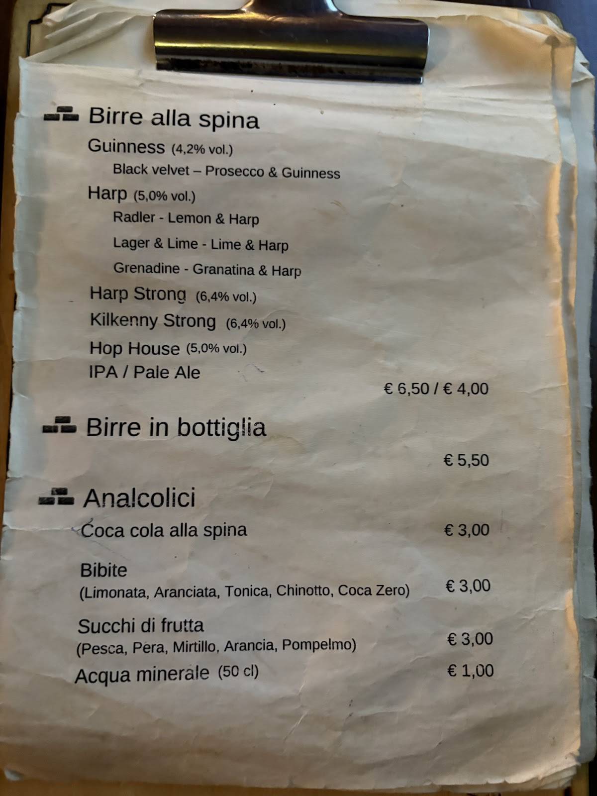 Menu di La Rocka 